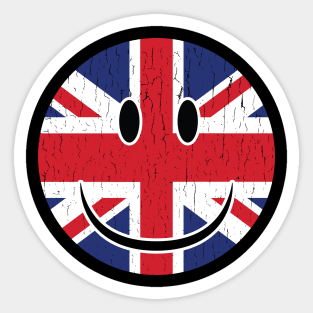 Smiley UK Flag Fan Smiley UK Fan Gift Sticker